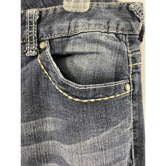 Maurices Jeans Women Size 12‎ Short Dark Wash Denim Embroidered Pockets Straight - Picture 3 of 14